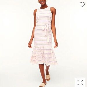 J. Crew Factory Striped Knit Tie-Waist Midi Dress Size Medium NWT